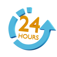 24 horas icono 3d png