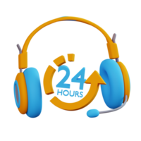 Headset und 24-Stunden-Symbol png