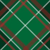 Scottish plaid green checkered vector pattern. green red background with fabric texture. Flat backdrop of striped textile print.