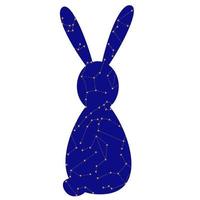 Silhouette of a hare with constellations on a white background. Symbol of Chinese New Year 2023. Lunar calendar vector