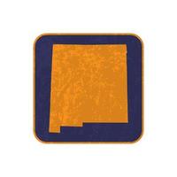 New Mexico state map square with grunge texture. Vector illustration.