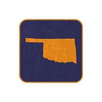 Oklahoma state map square with grunge texture. Vector illustration.