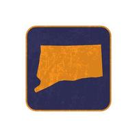 Connecticut state map square with grunge texture. Vector illustration.