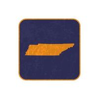 Tennessee state map square with grunge texture. Vector illustration.