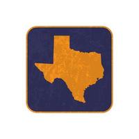 Texas state map square with grunge texture. Vector illustration.