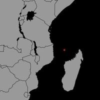 Pin map with Comoros flag on world map. Vector illustration.