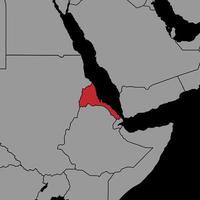 Pin map with Eritrea flag on world map. Vector illustration.