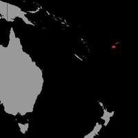 Pin map with Fiji flag on world map. Vector illustration.