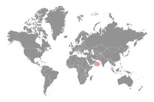 mar arábigo en el mapa mundial. ilustración vectorial vector