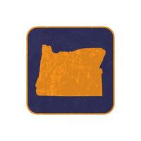 Oregon state map square with grunge texture. Vector illustration.