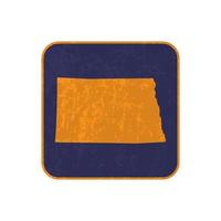 North Dakota state map square with grunge texture. Vector illustration.