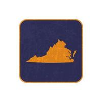 Virginia state map square with grunge texture. Vector illustration.