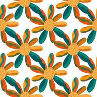 Seamless pattern with decorative flowers. Floral vector background.