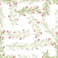 Seamless pattern with berry branches. Hand drawn wild berries floral wallpaper. vector