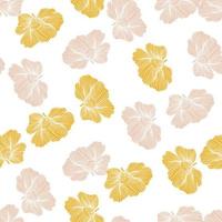 Seamless pattern with hibiscus flowers. Vintage floral background. vector