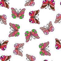 patrón sin costuras con mariposas estilizadas. vector
