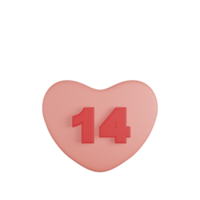 Die Zahl 14 ist voller Liebe png