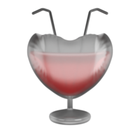 love shaped glass to drink with your crush png