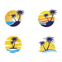 Palm tree summer logo template vector