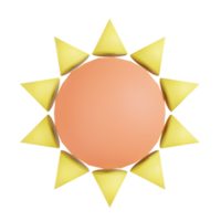 Sonne 3D-Modell auf isoliertem Hintergrund. png