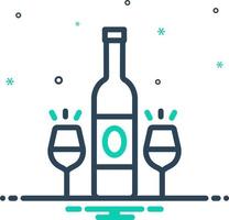 mix icon for wine vector