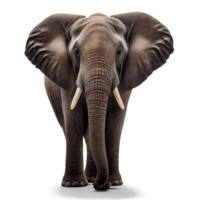 straight face of elephant on transparent background png