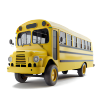 cute yellow school bus on transparent background png