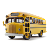 mignon autobus scolaire jaune sur fond transparent png