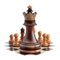 King and soldier chess pieces on transparent background. leadership concept png