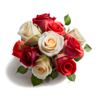 red rose isolated on white background for valentine's day. Generative AI png