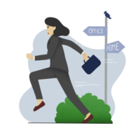 Business Character rushing workers png