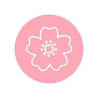 Cherry Blossom Flower Icon vector