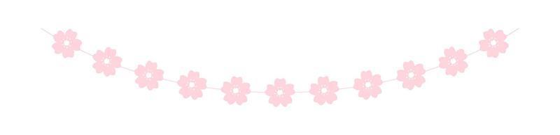 Cherry Blossom Garland, Cute Floral Bunting Spring Design Elements vector