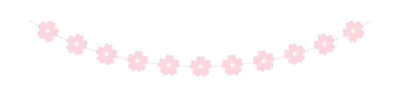 Cherry Blossom Garland, Cute Floral Bunting Spring Design Elements vector