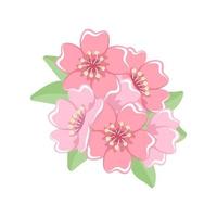Ilustración de vector de arreglo floral de flores de cerezo