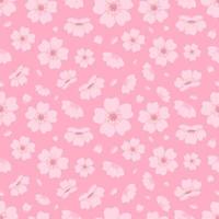 Cherry blossom seamless pattern. Japanese flower pattern vector background.