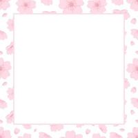 Cute Square Sakura Cherry Blossom Frame vector