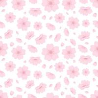 Cherry blossom seamless pattern. Japanese flower pattern vector background.