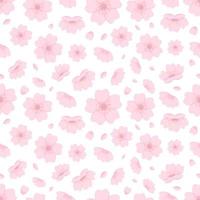 Cherry blossom seamless pattern. Japanese flower pattern vector background.