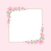 Square Cherry Blossom Frame vector
