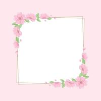 Square Cherry Blossom Frame vector