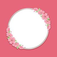 Round Cherry Blossom Frame vector