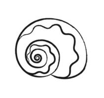 Seashell vector illustration. Abstract boho sketch doodle style. Illustrations for menu, seafood restaurant design, resort hotel spa, surf boards. Wall Art Print, t shirt, phone case