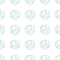 Turquoise clam seashells seamless pattern background vector illustration. Aquatic marine life wallpapers