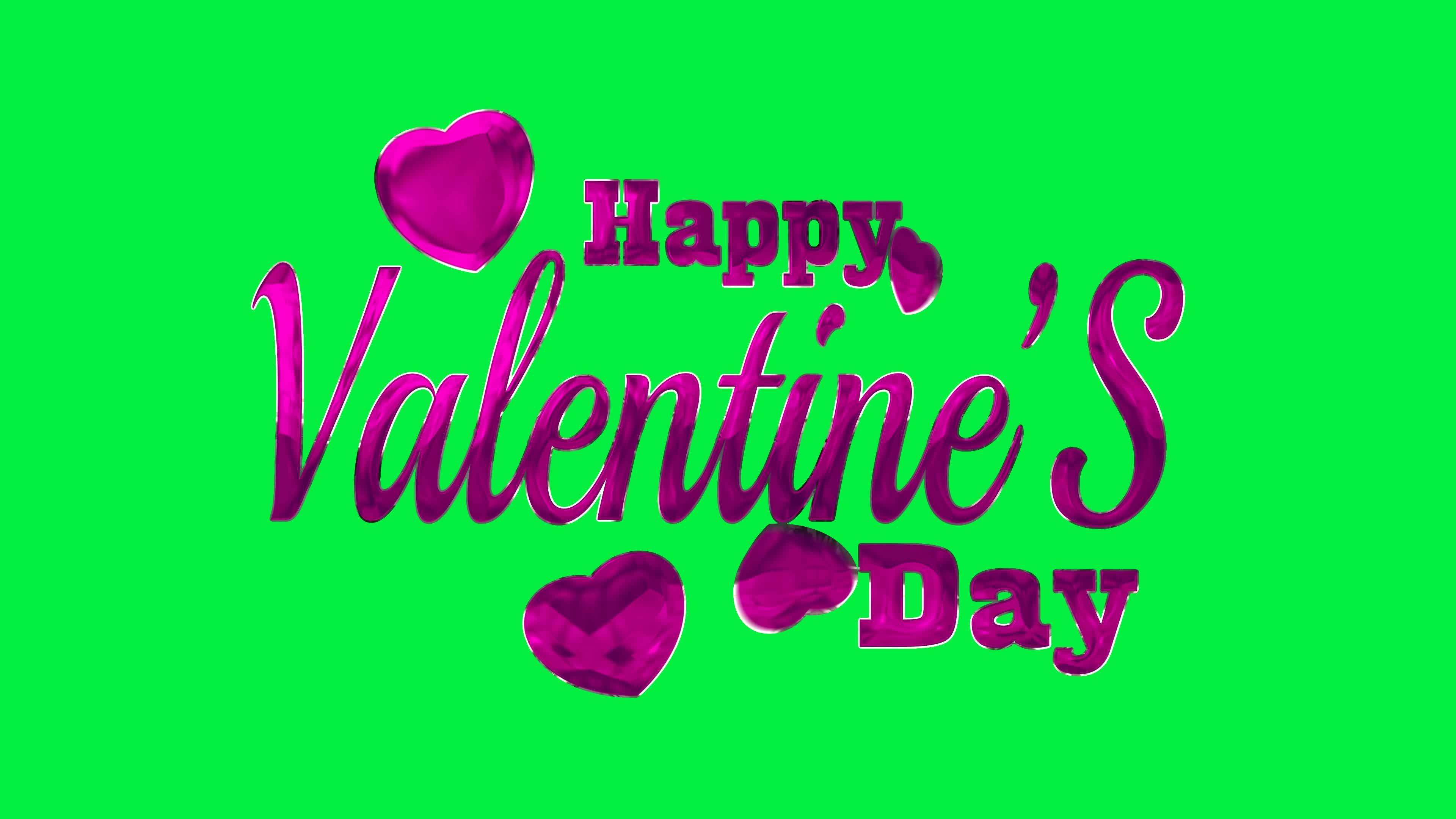Animated valentines day text. pink color texture font isolated on green  screen background. valentines day greeting card typography. 18872169 Stock  Video at Vecteezy