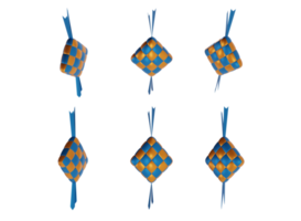 Illustration de rendu 3d de la nourriture ketupat, pour la décoration de cartes de voeux eid png