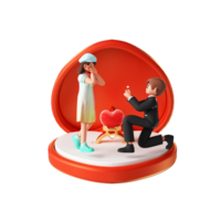 3D rendering cartoon couple image illustration png