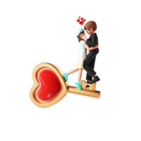 3D rendering cartoon couple image illustration png