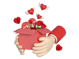 3D rendering of Valentine's Day elements png