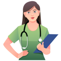 medico con stetoscopio cartone animato png